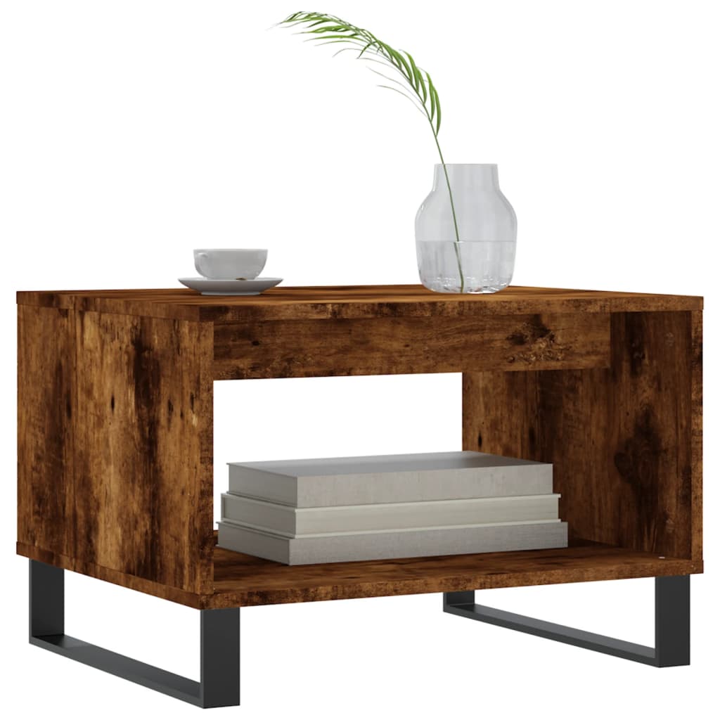 Vidaxl salontafel 60x50x40 cm bewerkt hout gerookt eikenkleurig