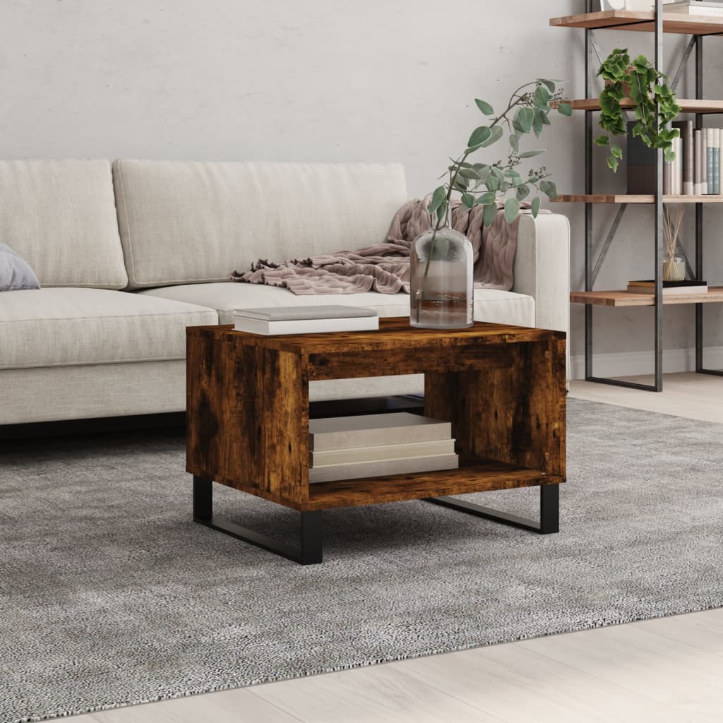 Vidaxl salontafel 60x50x40 cm bewerkt hout gerookt eikenkleurig