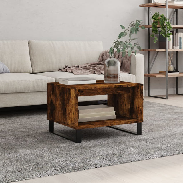 Vidaxl salontafel 60x50x40 cm bewerkt hout gerookt eikenkleurig