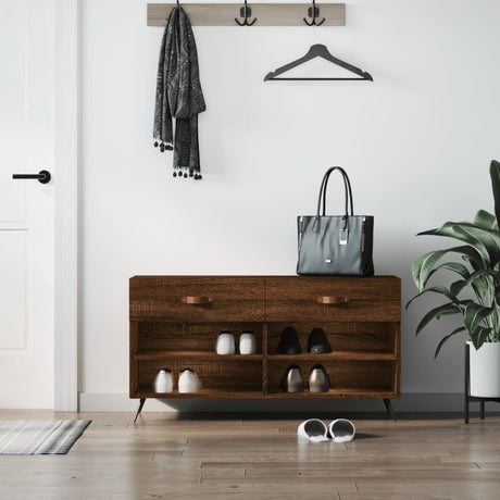 VidaXL Schuhbank 102x35x55 cm Holzwerkstoff Sonoma-Eiche-farbig