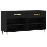 VidaXL Schuhbank 102x35x55 cm, lackiertes Holz schwarz