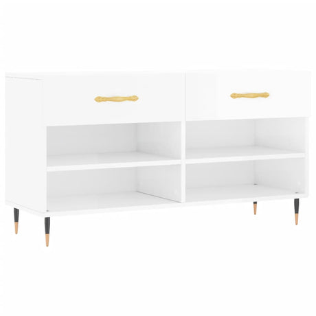 Vidaxx Schuhbank 102x35x55 cm lackiertes Holz Hochglanz weiß