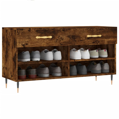 Vidaxx Schuhbank 102x35x55 cm verarbeitetes Holz, geräucherte Eiche