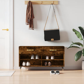Vidaxx Schuhbank 102x35x55 cm verarbeitetes Holz, geräucherte Eiche