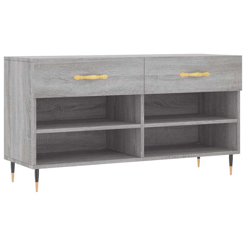 Vidaxx Schuhbank 102x35x55 cm, Holzwerkstoff, Farbe Sonoma-Eiche grau