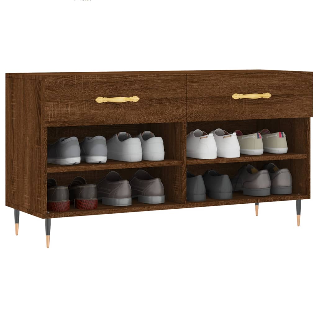 VidaXL Schuhbank 102x35x55 cm Holzwerkstoff Sonoma-Eiche-farbig