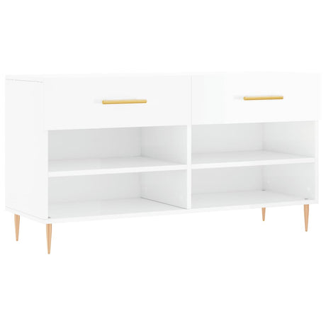 Vidaxx Schuhbank 102x35x55 cm lackiertes Holz Hochglanz weiß