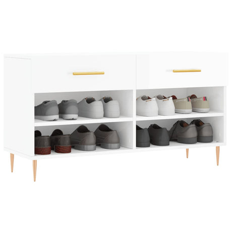 Vidaxx Schuhbank 102x35x55 cm lackiertes Holz Hochglanz weiß