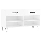Vidaxl Schuhsofa 102x35x55 cm verarbeitetes Holz Hochglanz weiß