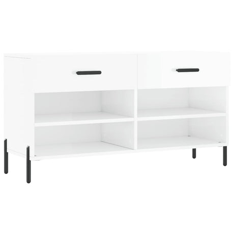 Vidaxx Schuhbank 102x35x55 cm lackiertes Holz Hochglanz weiß