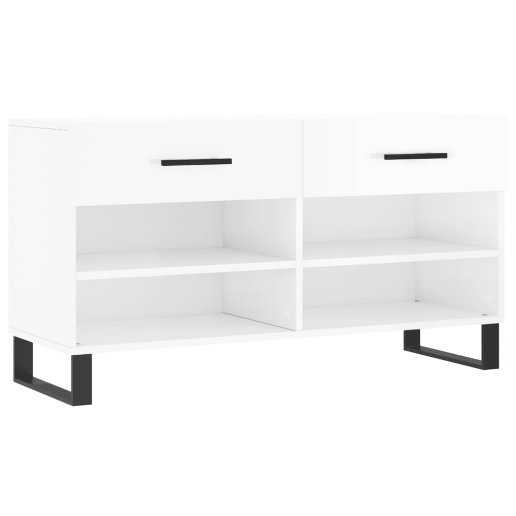 Vidaxx Schuhbank 102x35x55 cm lackiertes Holz Hochglanz weiß