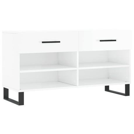 Vidaxx Schuhbank 102x35x55 cm lackiertes Holz Hochglanz weiß