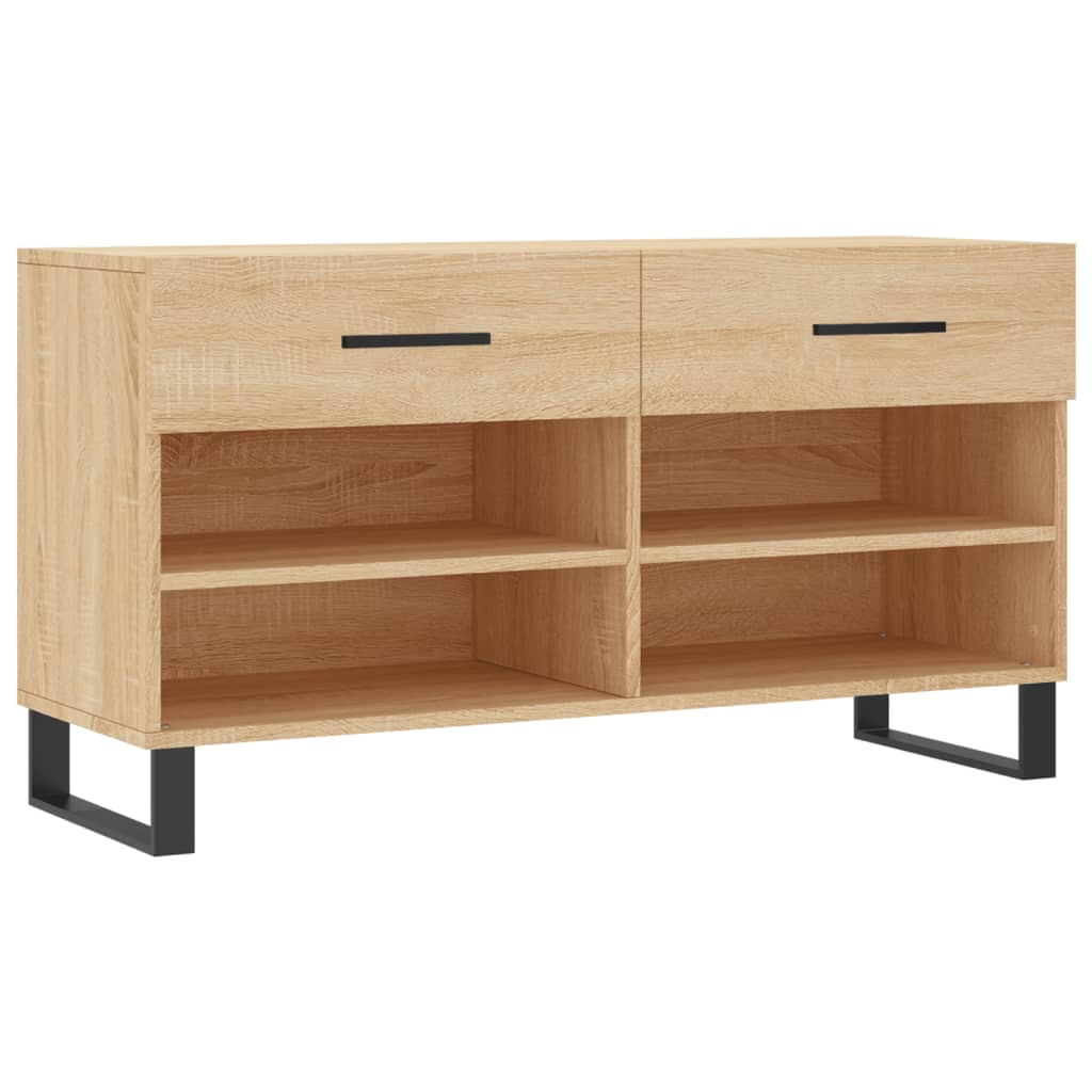 VidaXL Schuhbank 102x35x55 cm Holzwerkstoff Sonoma-Eiche-farbig