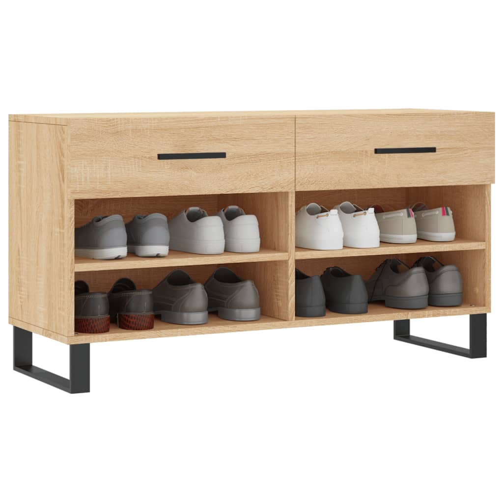 VidaXL Schuhbank 102x35x55 cm Holzwerkstoff Sonoma-Eiche-farbig