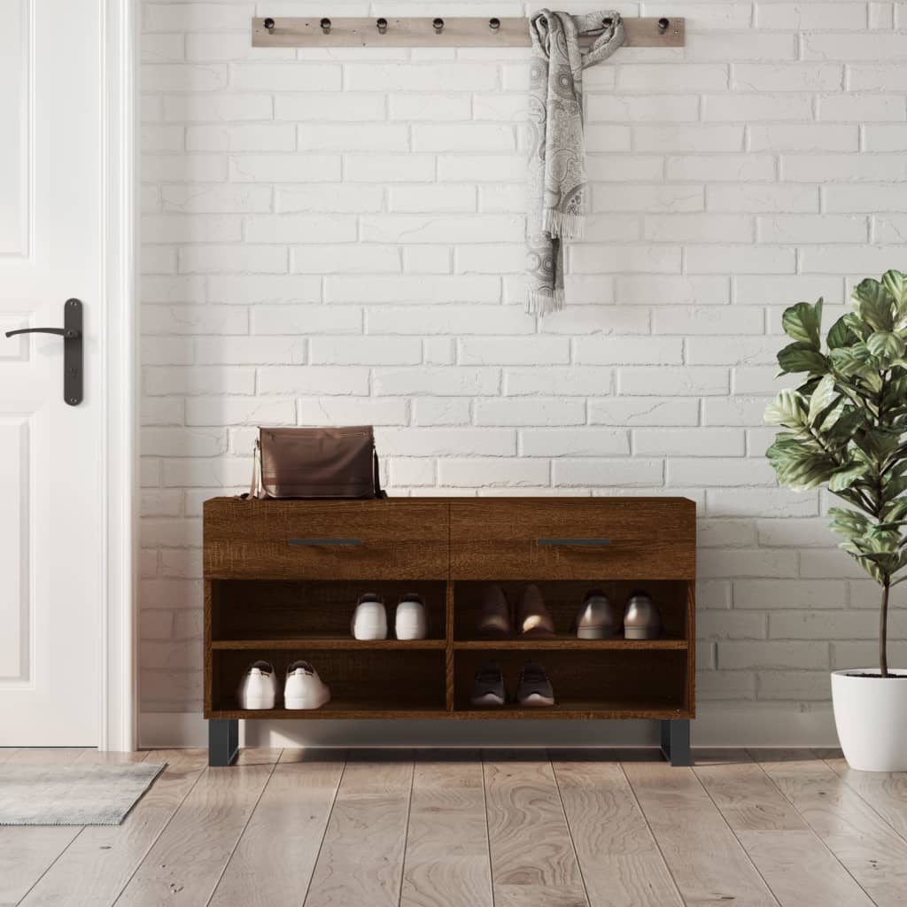 VidaXL Schuhbank 102x35x55 cm Holzwerkstoff Sonoma-Eiche-farbig