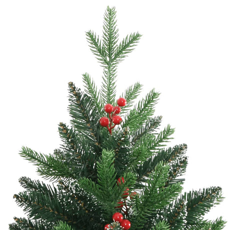 VIDAXL KUNSTKERSTBOOM mit Scharnieren und roten Beeren 180 cm