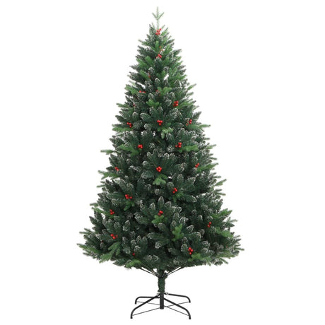 Vidaxl künstlicher Weihnachtsbaum mit Scharnieren und roten Beeren 240 cm