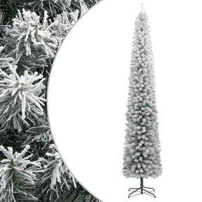 Vidaxx künstlicher Weihnachtsbaum schmal mit Ständer und Schnee 300 cm PVC