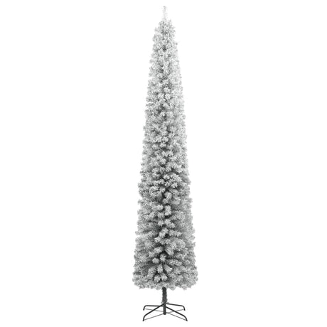 Vidaxx künstlicher Weihnachtsbaum schmal mit Ständer und Schnee 300 cm PVC