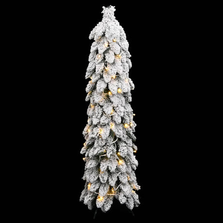 VidaXL Künstlicher Weihnachtsbaum mit Lichtern und Schnee, 80 LEDs, 150 cm