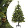 Vidaxx künstlicher Weihnachtsbaum mit Scharnieren und Tannenzapfen 120 cm