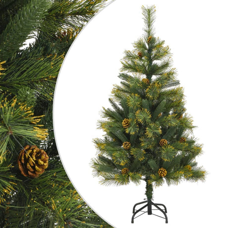 Vidaxx künstlicher Weihnachtsbaum mit Scharnieren und Tannenzapfen 120 cm
