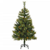 Vidaxx künstlicher Weihnachtsbaum mit Scharnieren und Tannenzapfen 120 cm