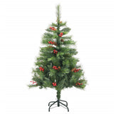 Vidaxl künstlicher Weihnachtsbaum mit Scharnieren, Tannenzapfen und Beeren, 150 cm