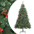 VidaXL Künstlicher Weihnachtsbaum mit Scharnieren, Tannenzapfen und Beeren, 180 cm