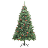 Vidaxl künstlicher Weihnachtsbaum mit Scharnieren, Tannenzapfen und Beeren, 240 cm