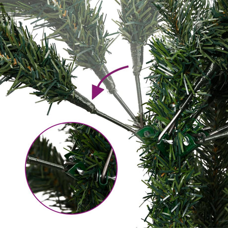 Vidaxl künstlicher Weihnachtsbaum mit Scharnieren, Tannenzapfen und Beeren, 240 cm