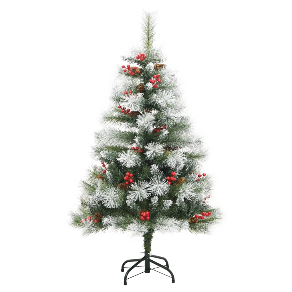 Vidaxl Kunstkerstboom mit Scharnieren Kiefern und Beeren 120 cm