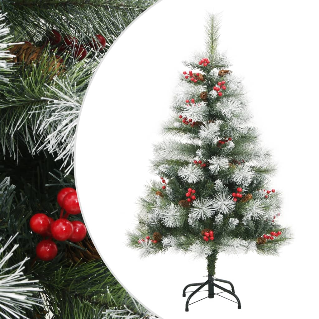Vidaxl künstlicher Weihnachtsbaum mit Scharnieren, Tannenzapfen und Beeren, 150 cm