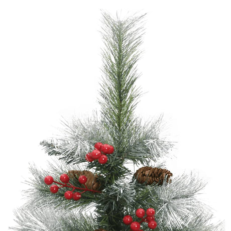 Vidaxl künstlicher Weihnachtsbaum mit Scharnieren, Tannenzapfen und Beeren, 150 cm