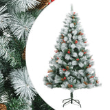 VidaXL Künstlicher Weihnachtsbaum mit Scharnieren, Tannenzapfen und Beeren, 180 cm