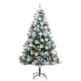 Vidaxl Kunstkerstboom mit Scharnierenkasten und Beeren 240 cm