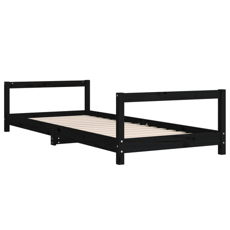 Vidaxl kinderbedframe 90x200 cm massief grenenhout zwart