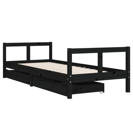 Vidaxl kinderbedframe 80x200 cm massief grenenhout zwart