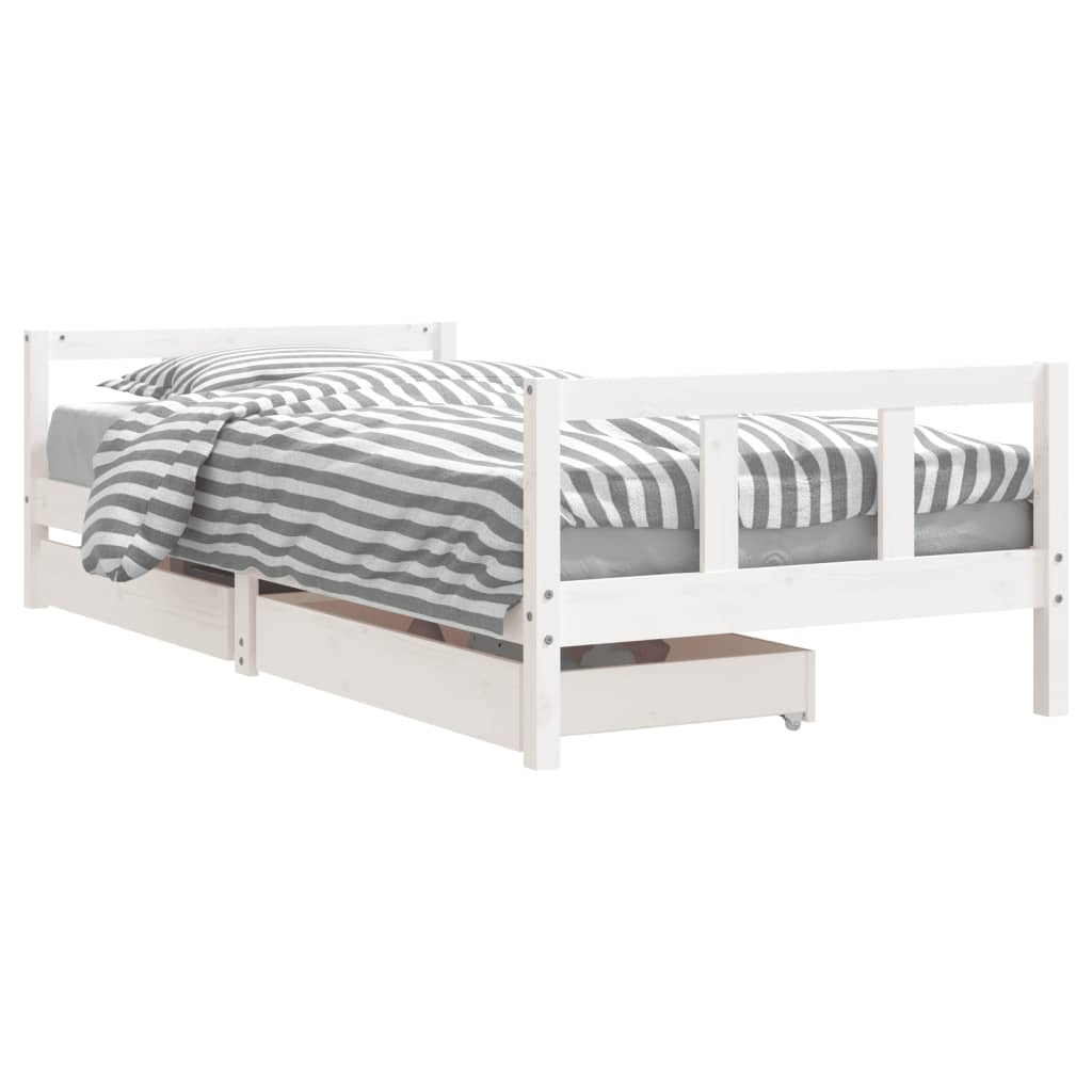 Vidaxl kinderbedframe 90x200 cm massief grenenhout wit