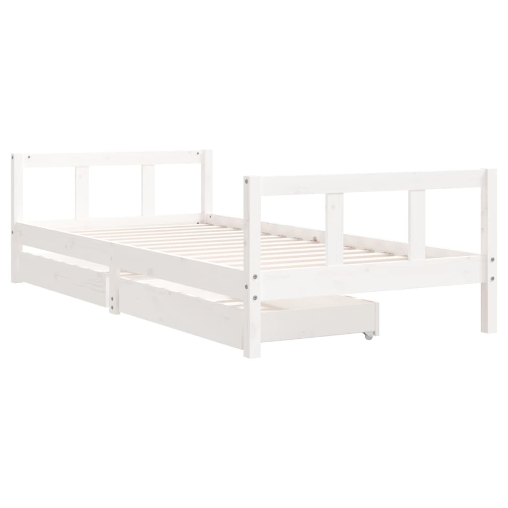 Vidaxl kinderbedframe 90x200 cm massief grenenhout wit