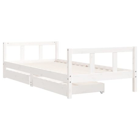Vidaxl kinderbedframe 90x200 cm massief grenenhout wit