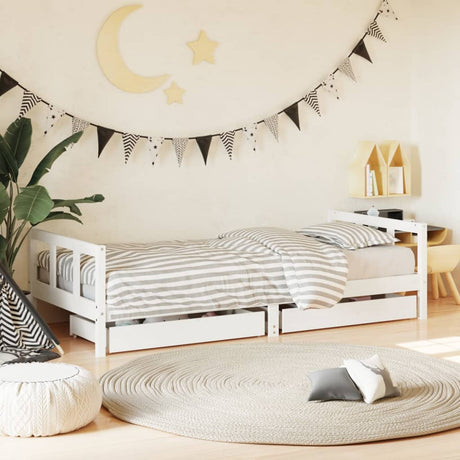 Vidaxl kinderbedframe 90x200 cm massief grenenhout wit
