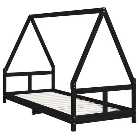 Vidaxl kinderbedframe 80x200 cm massief grenenhout zwart