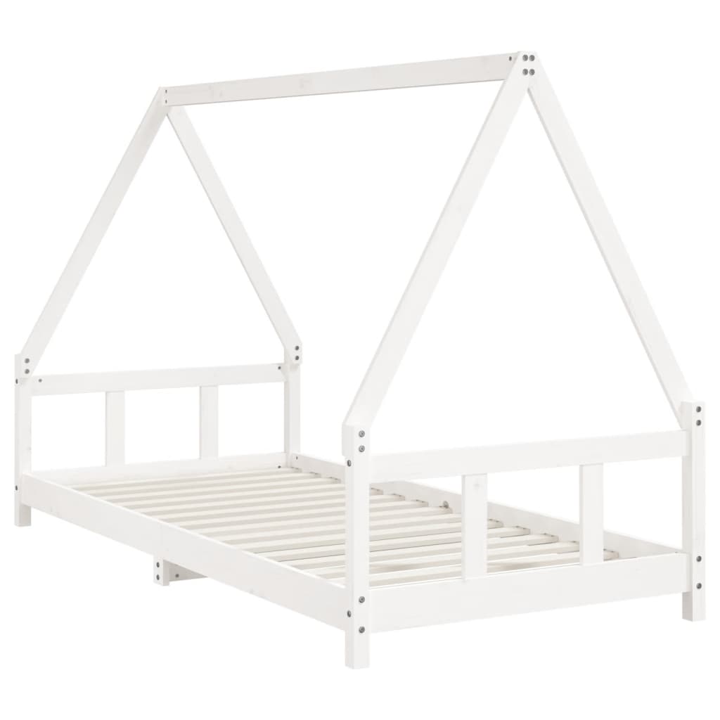 Vidaxl kinderbedframe 90x200 cm massief grenenhout wit