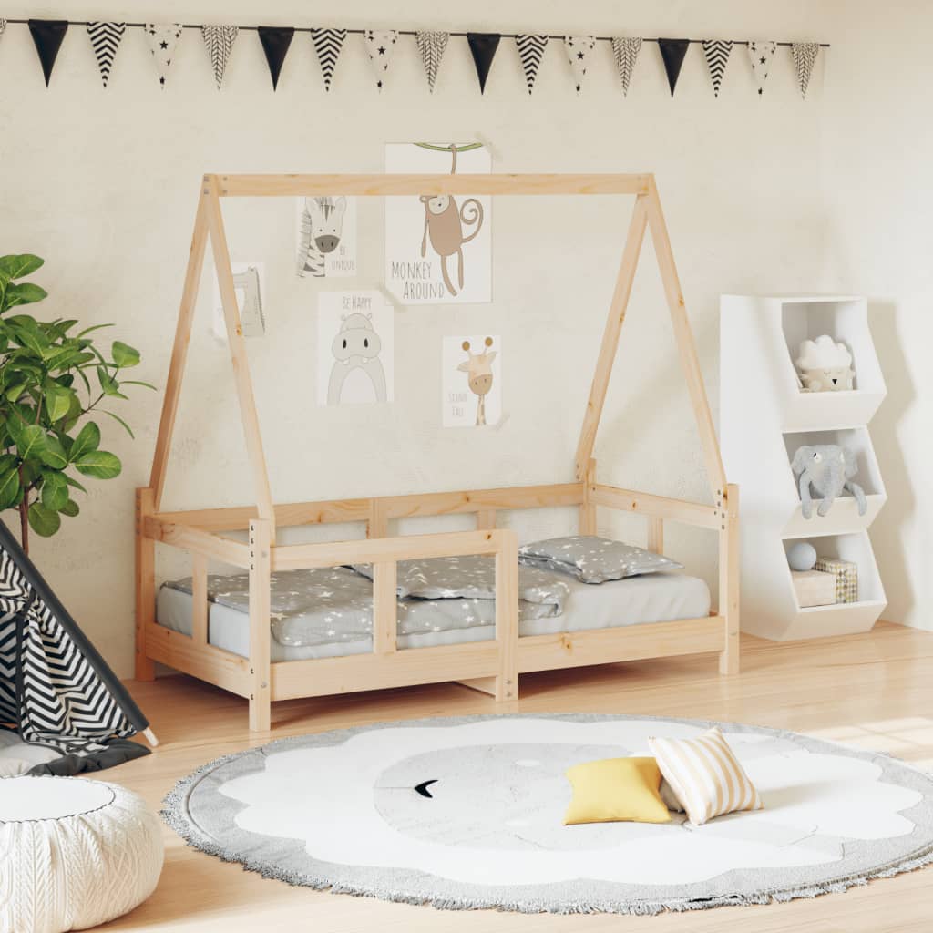 Vidaxl kinderbedframe 70x140 cm massief grenenhout