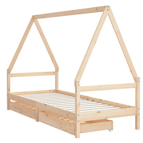 Vidaxl kinderbedframe met lades 80x200 cm massief grenenhout
