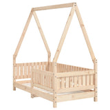 Vidaxl kinderbedframe 70x140 cm massief grenenhout