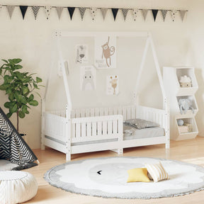 Vidaxl kinderbedframe 70x140 cm massief grenenhout wit