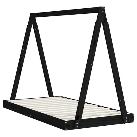Vidaxl kinderbedframe 80x160 cm massief grenenhout zwart