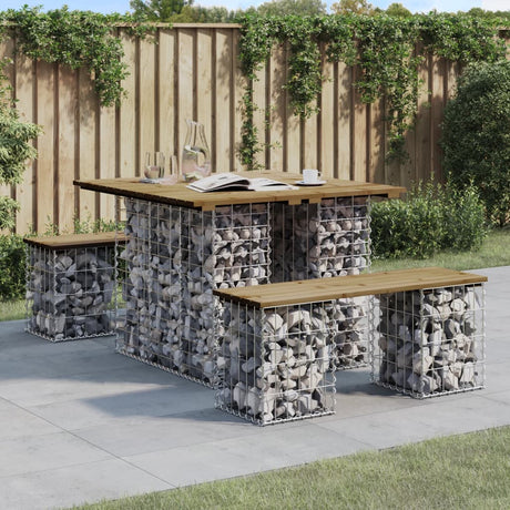 Vidaxl tuintafel schanskorfontwerp 100x102x72 cm geïmpregneerd hout